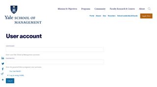 User account | Yale School of Management