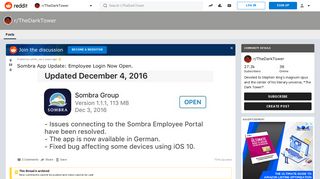 Sombra App Update: Employee Login Now Open. : TheDarkTower - Reddit