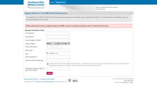 Request Activation Code - SOMC Patient Portal