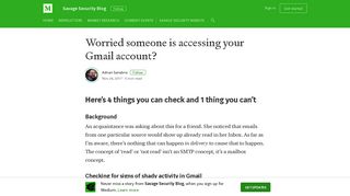 Worried someone is accessing your Gmail account? – Savage ...
