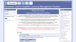 Somerset Cancer Register Learning Management System