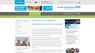 Somerset Cancer Register - Musgrove Park Hospital
