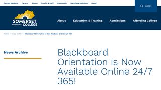 Blackboard Orientation is Now Available Online 24/7 365! - Somerset ...
