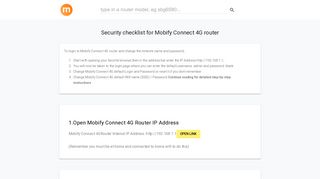 192.168.1.1 - Mobify Connect 4G Router login and password - modemly