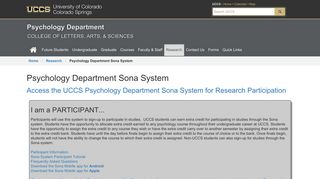 Psychology Department Sona System | Psychology Department