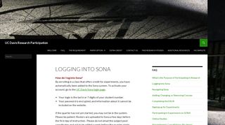 Logging into Sona | UC Davis Research Participation
