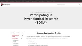 Participating in Psychological Research (SONA) - Psychology