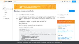 Sonatype nexus admin login - Stack Overflow