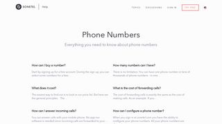 Phone Numbers - Sonetel