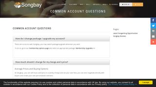Common Account Questions - Songbay Music and Lyric Sales ...