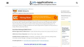 SONIC Application: Job Form Online - Job-Applications.com