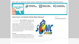 Sonic Link Builder Review – Is The Money Really In This Sort of LIst?