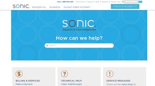 Billing & Technical Help - Sonic Support