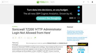 Sonicwall TZ200 'HTTP Administrator Login Not Allowed from Here'