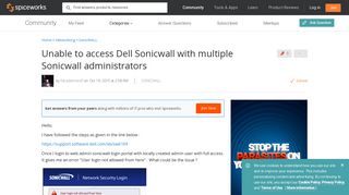 [SOLVED] Unable to access Dell Sonicwall with multiple Sonicwall ...