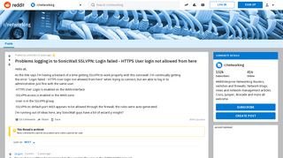 Problems logging in to SonicWall SSLVPN: Login failed - HTTPS User ...