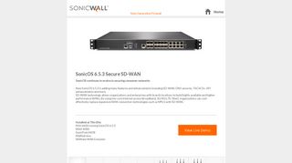 SonicWall Live Demo Next Generation Firewall Mobile