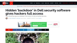 Hidden 'backdoor' in Dell security software gives hackers full access ...