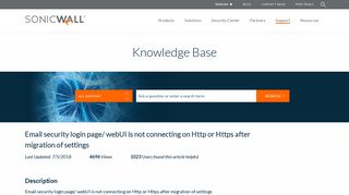 Email security login page/ webUI is not connecting on Http ... - SonicWall