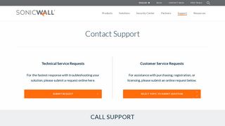 Contact Support | SonicWall