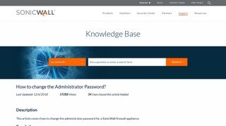 How to change the Administrator Password? | SonicWall