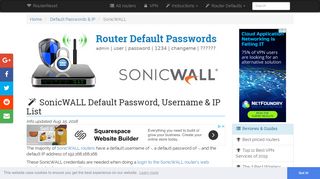 SonicWALL Default Password, Login & IP List (updated August 2018 ...