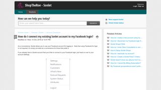 How do I connect my existing Sonlet account to my Facebook login ...