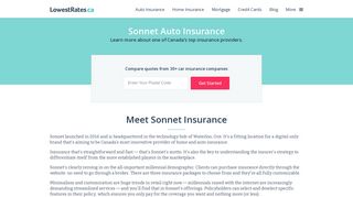 Sonnet Auto Insurance | LowestRates.ca