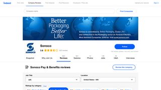 Working at Sonoco: 163 Reviews about Pay & Benefits | Indeed.com