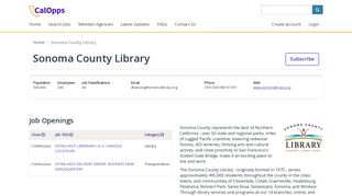 Sonoma County Library | CalOpps