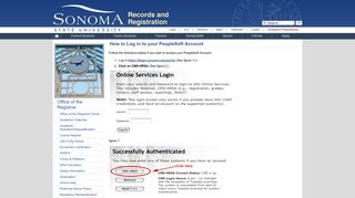How to Log in to your PeopleSoft Account : Sonoma State University