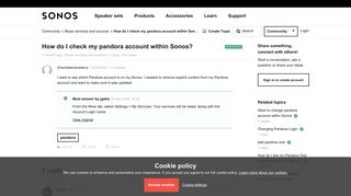 How do I check my pandora account within Sonos? | Sonos Community