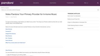 Make Pandora Your Primary Provider for In-home Music - Article Detail