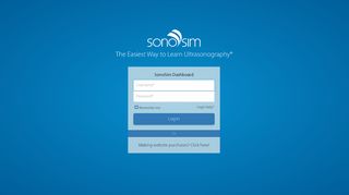SonoSim® Training Dashboard Login