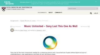 Music Unlimited – Sony Lost This One As Well – Digital Innovation and ...