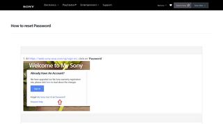 My Sony Password Reset : My Sony : Sony Singapore - Support