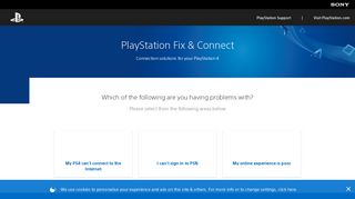 Fix & Connect | PlayStation Support | Sony PlayStation
