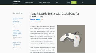 Sony Rewards Teams with Capital One for Credit Card ...