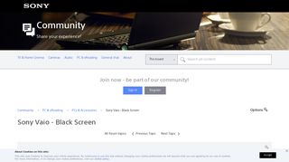 Sony Vaio - Black Screen - Sony - Community