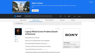 SOLVED: Laptop White Screen Problem (Death of Demons) - Sony ...