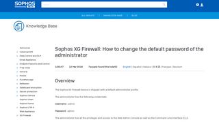 Sophos XG Firewall: How to change the default password of the ...