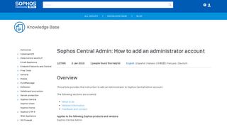 Sophos Central Admin: How to add an administrator account - Sophos ...