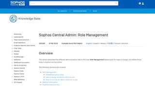 Sophos Central Admin: Role Management - Sophos Community