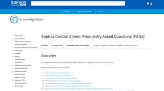 Sophos Central Admin: Frequently Asked Questions (FAQs) - Sophos ...