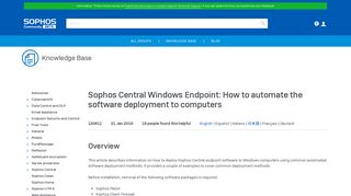 Sophos Central Windows Endpoint: How to automate the software ...