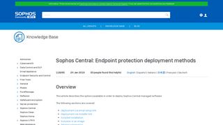 Sophos Central: Endpoint protection deployment methods - Sophos ...