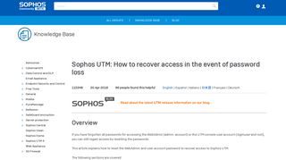 Sophos UTM: How to recover access in the event of password loss ...