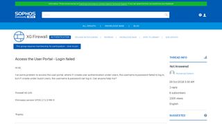 Access the User Portal - Login failed - Authentication - XG Firewall ...