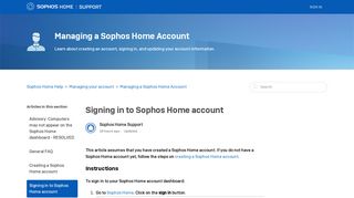 Signing in to Sophos Home account – Sophos Home Help