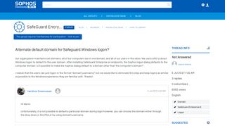 Alternate default domain for Safeguard Windows logon? - Forum ...